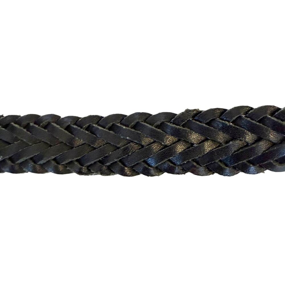 Greatland Leather Braided Belt M 43" Womens Genuine Split Cowhide Black - Picture 4 of 6